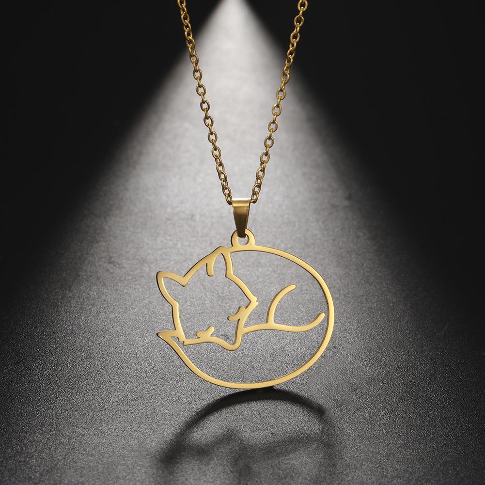 Fox Animal Pendant Necklace Stainless Steel Choker Chain Necklaces Summer Jewelry Best Wishes for Women