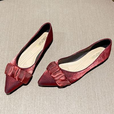 Острые туфли с неглубоким носком для женщин с мягкими плоскими каблуками в корейском стиле в стиле ретро с мягкой подошвой в стиле бабушки