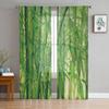 Green Bamboo Forest Window Treatment Tulle Modern Sheer Curtains for Kitchen Living Room the Bedroom Curtains Decoration