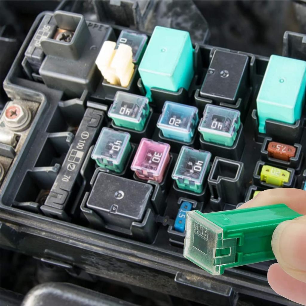 30Pcs Jcase Car Fuse Assortment Kit, Tall/STD And Low Profile Jcase Box Shaped Fuses Assortment Kit For Ford, Chevy/GM, Nissan, And Toyota Pickup