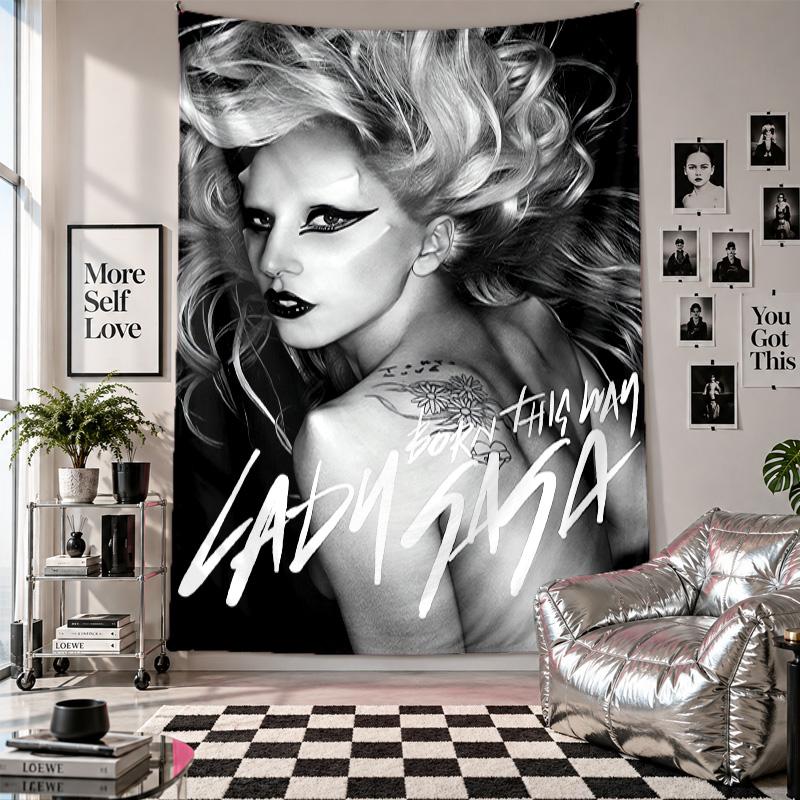 Wall TapestryLady Gaga Art Hanging Cloth Decorative Background Cover for Room Decoration