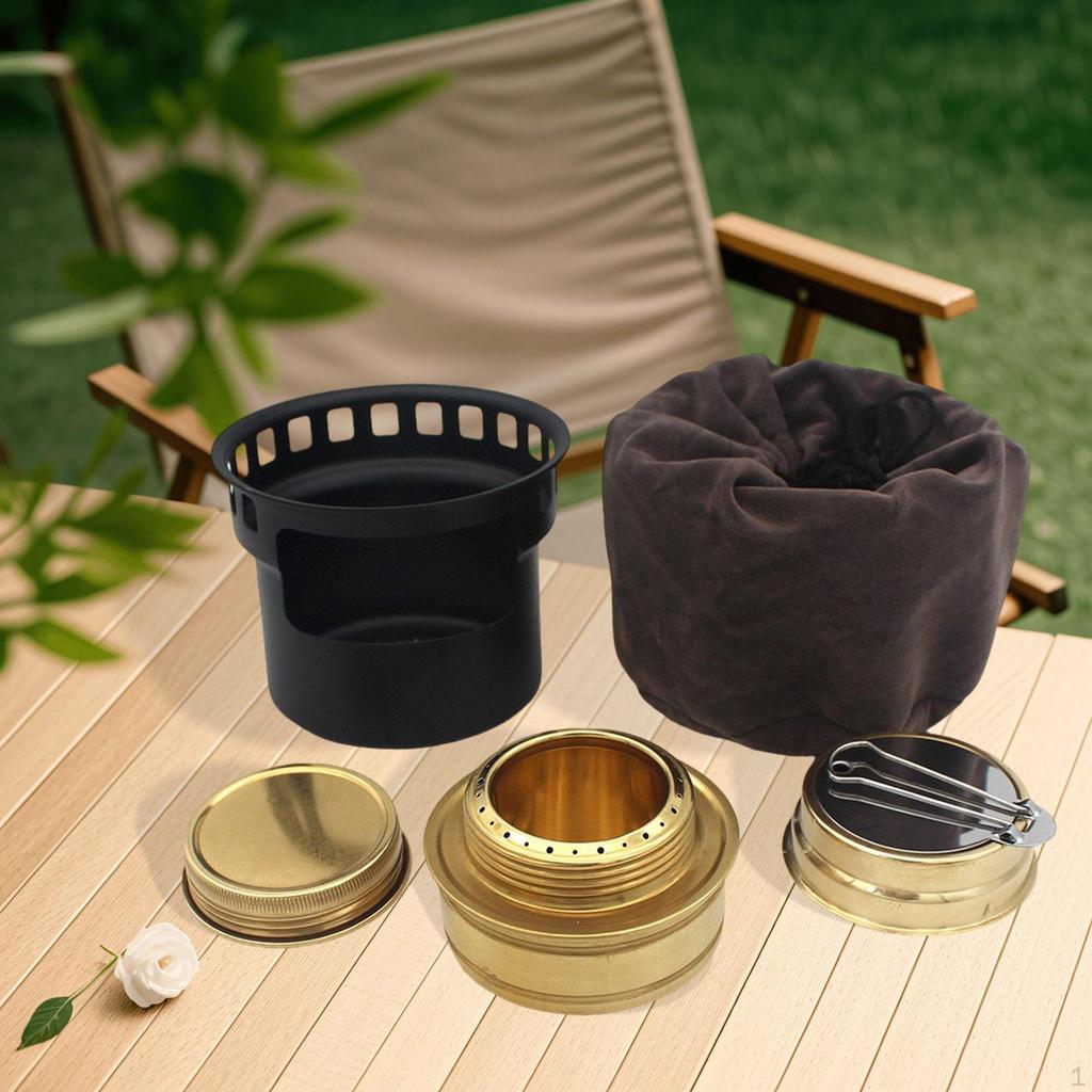 Alcohol Furnace Portable Cookware Metal Spirit Burner for Outdoor Backpacking Hiking