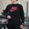 Nike Мужская толстовка с длинным рукавом, круглым вырезом и большим принтом логотипа, топ, черный DH1390-010