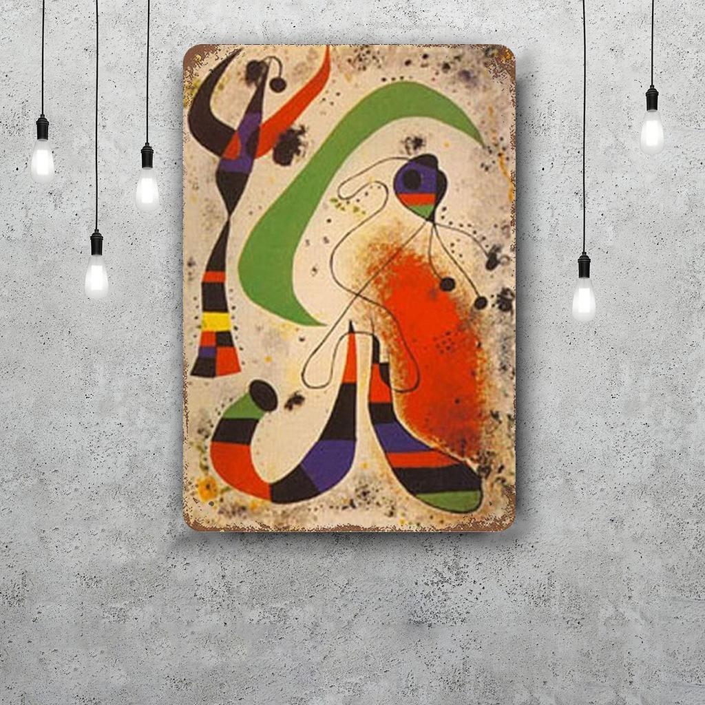 Mfoever Tin Sign Miro Art Vintage Tin Sign Home Decor Wall Decor Art Wall Mural Room Decoration Decor Retro Metal Sign Plate Bar Posters