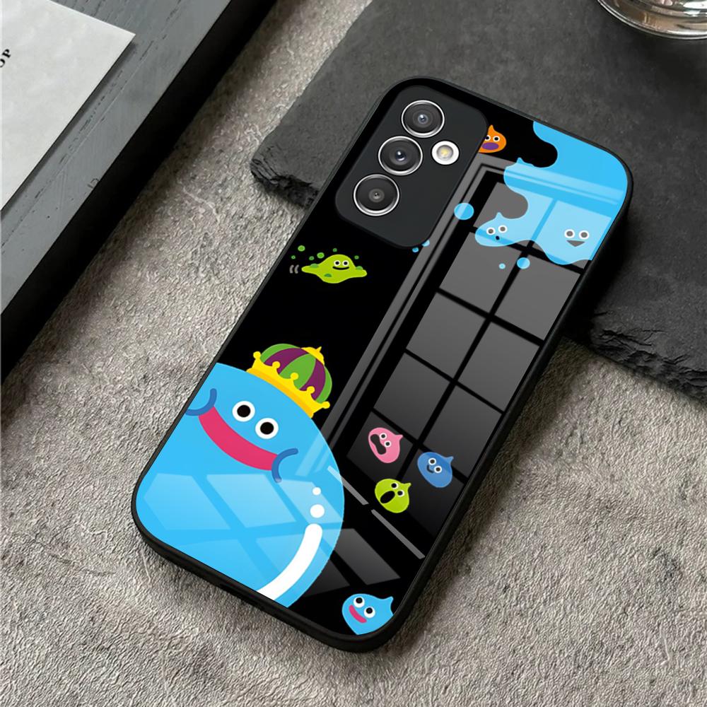 Чехол для телефона D-Dragon Quest Slime для S25 Ultra Samsung S26 S23 S24 Plus S22 S20 S21 Fe A54 A34 A53 A16 Стеклянная крышка