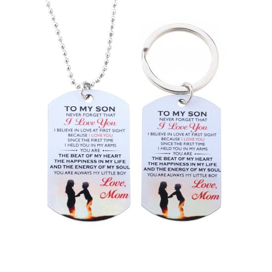 Моему сыну, я люблю тебя, письмо, военная собачья бирка, подвеска, ожерелье/брелок, подарок