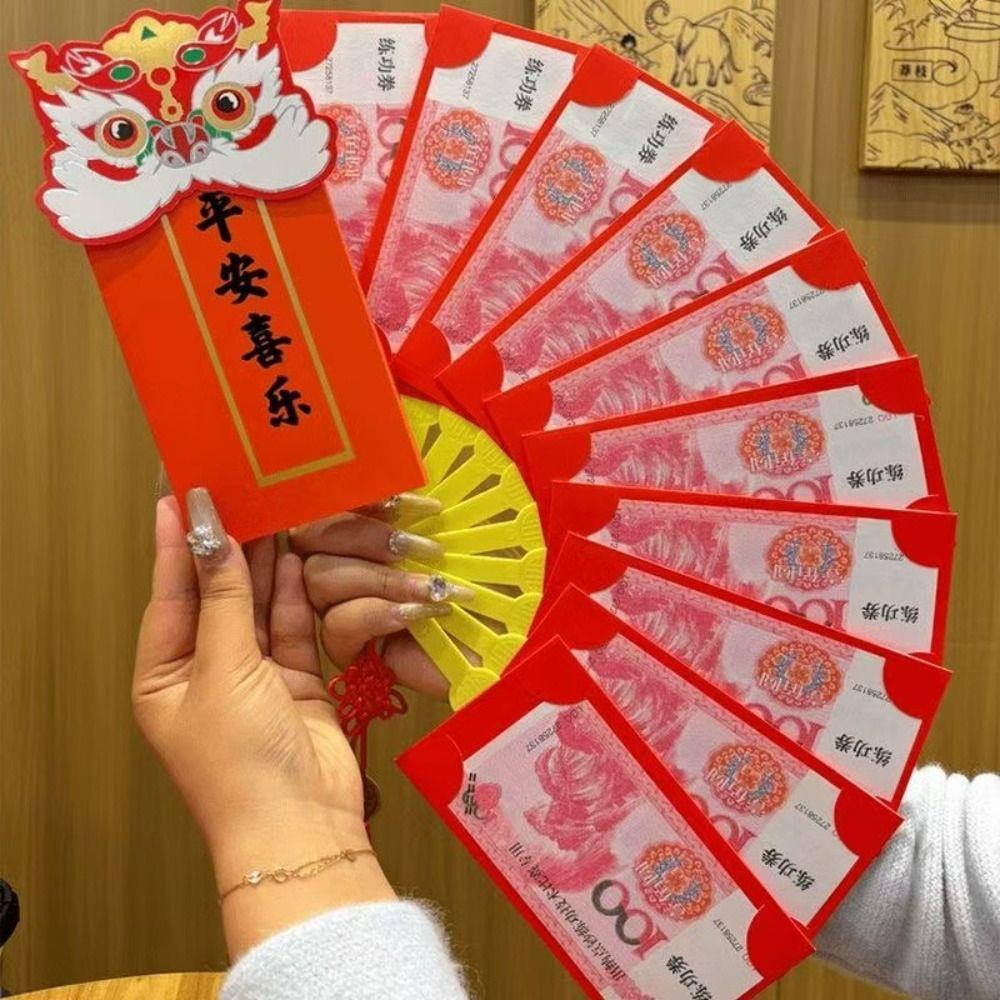 Expandable Spring Festival Angpao Multiple Card Slots Red Envelopes  for Wedding Party New Year