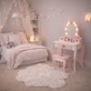 Coiffeuse enfant - GINGER HOME - Miroir éclairé - Tabouret inclus - MDF &amp; bois massif