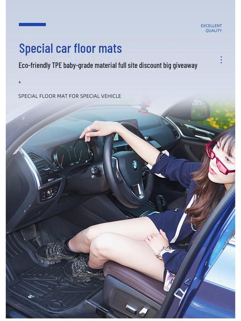 Ford EcoSport RHD TPE Waterproof Non-Slip Odorless Floor Mats: Eco-Friendly and Wear-Resistant.