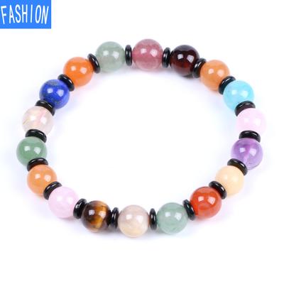 Йога Чакра Эластичная веревка Круглые бусины Браслет из бисера Аура Кристаллические браслеты