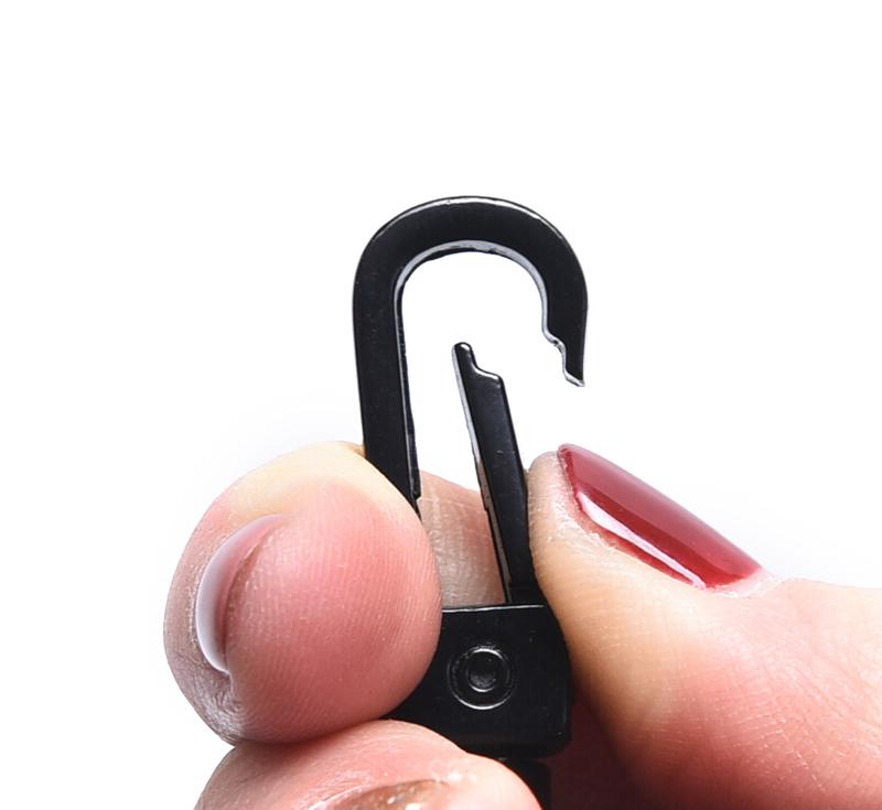 Badge Reel Pull Keychain Retractable Id Holder Security Card Clip Key Ring Black