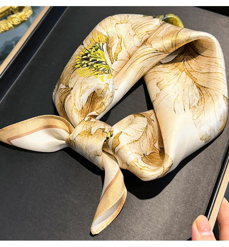 НОВЫЙ 100% Шелковый Шарф Для Женщин Корейский Красный Крупные Цветы Подарок на Фестиваль Резинка для Волос Шейный Платок Лента Весенне-Летние Вечерние Шарфы