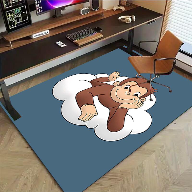 1PC Curious George Anti-slip carpet, suitable for Office, bedroomand playrooms. It can also be used as a sofa footrest cover-R78