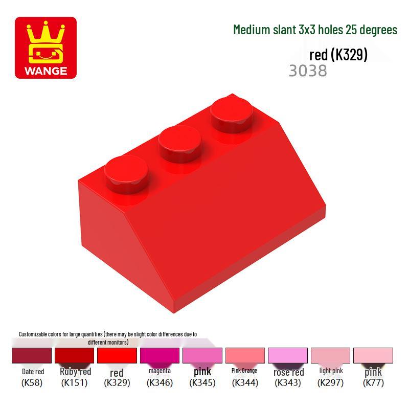 Wange Small Particle Building Blocks: 928192W 3038 4161 Half-slope Boy Assembly Toy Compatible Set