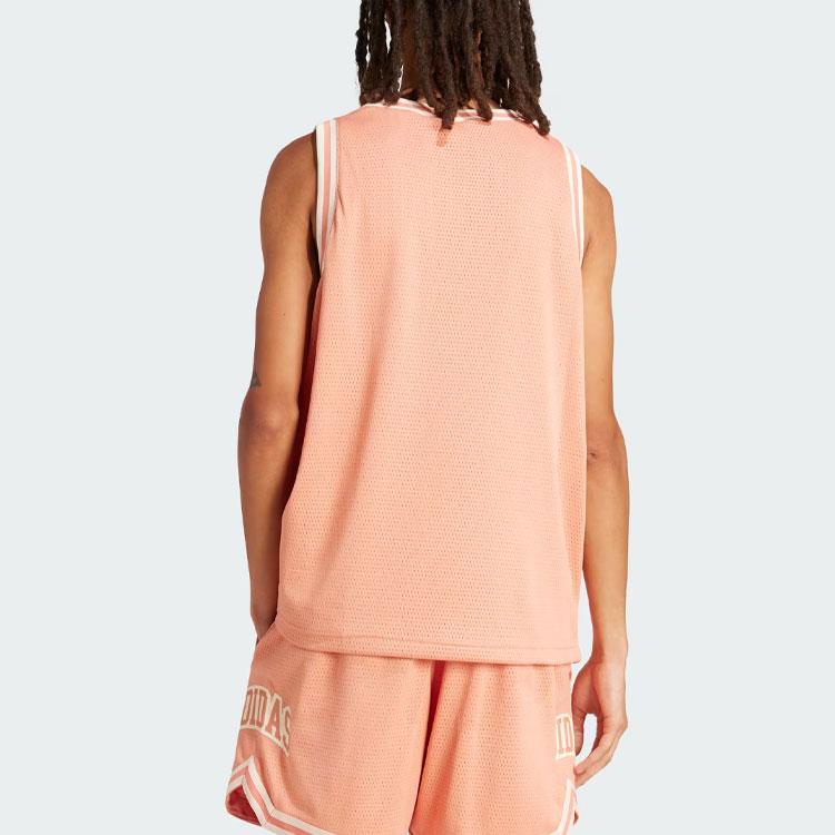 Adidas Оригинальный Vrct Letter Logo Print Повседневный Удобный Дышащий Круглый Вырез Без Рукавов Жилет Мужской Топы Глинисто-Розовый IS2899