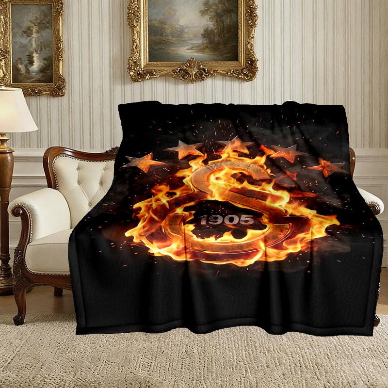 1pc Comfortable Home Print Throw Blanket, Galatasaray SK Blanket For Bed and Sofa Use, Special Present For Family