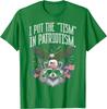 I Put The Tism In Patriotism Raccoon Funny Graphic Print Round Neck Cotton T Shirt Casual Tops