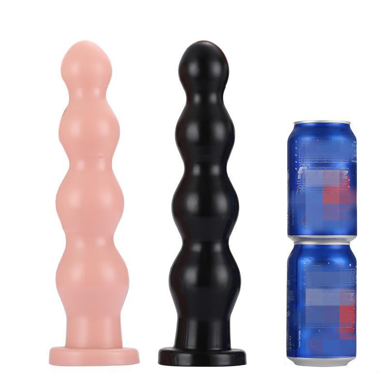 Posterior Anal Tamponade with Large 4-bead Anal Dilation Suction Cup for Male and Female Vestibular Masturbation Sticks