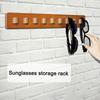 Деревянная полка для хранения солнцезащитных очков, настенный самоклеящийся держатель для очков, крючки из искусственной кожи, органайзер для очков