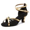 Latin Dance Shoes Women Girls Satin Tango Salsa Ballroom Dancing Shoes Middle Heel 5cm Indoor