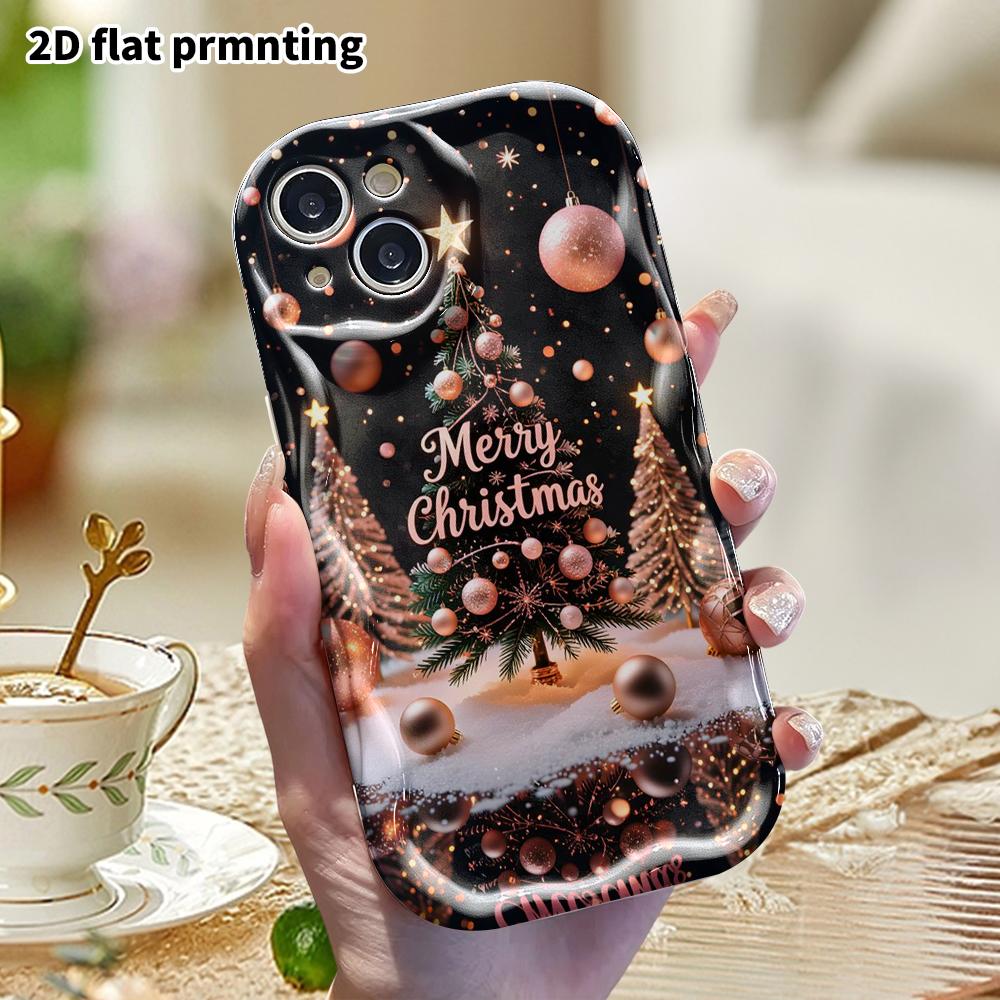Phone Case: 2D flat, fits iPhone 12 Pro to 18, phone decoration, snowy mirror reflection, perfect Christmas and Halloween gift