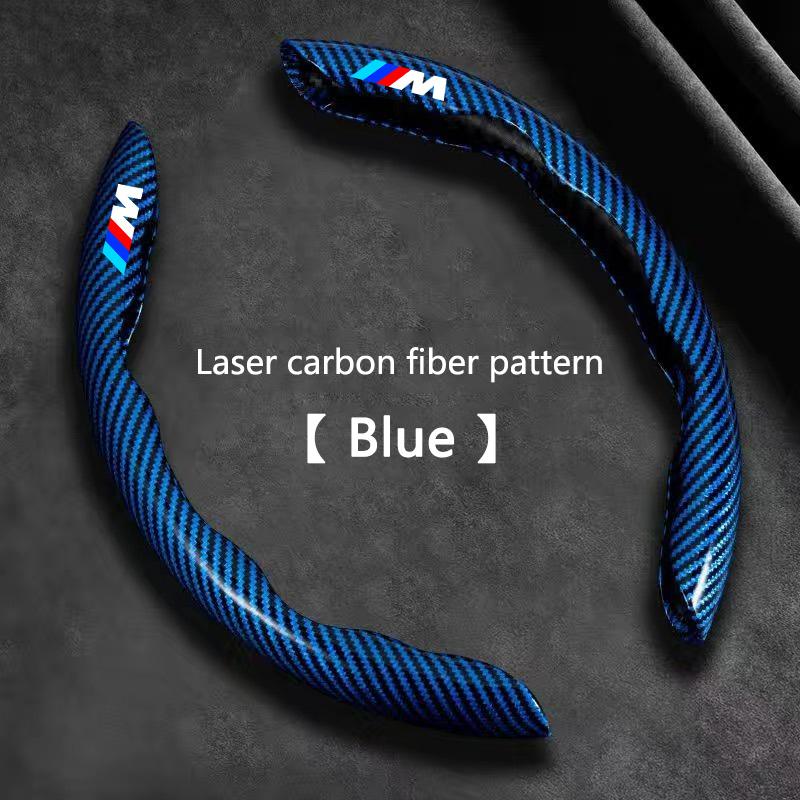 2Pcs Carbon Fiber Car Steering Wheel Non-slip Cover Protective For BMW M Emblem E46 E36 E34 F10 E90 F30 E60 F30 E53 E30 E92 E87 AR2