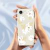For iPhone 16e Case White Flower Pattern Printing Straight Edge TPU Phone Back Cover