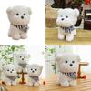 Triangular Scarf Bichon Frise Plush Toy Cute Stuffed Animal Doll Birthday Gift