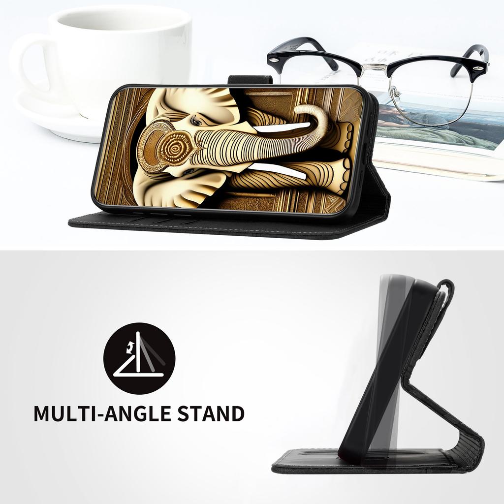 For iPhone 17 Leather Case with Wrist Strap Diamond Imprint Wallet Phone Cover