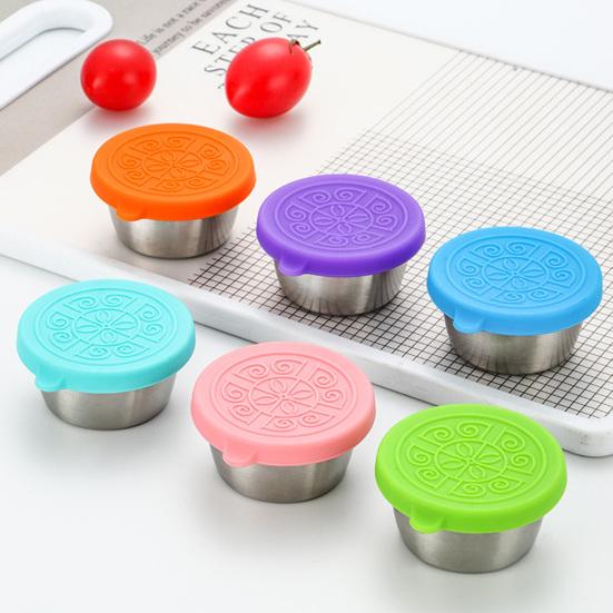 1 комплект, 40 мл чашка для соуса с силиконовой крышкой, хорошая герметичность, герметичный портативный контейнер для пикника и салата, ежедневное использование