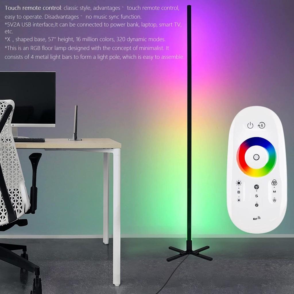 Smart RGB Corner Floor Lamp 5V USB Music Sync Atmosphere Light 180CM Multi-Color Gradient Stand Lighting Lamp