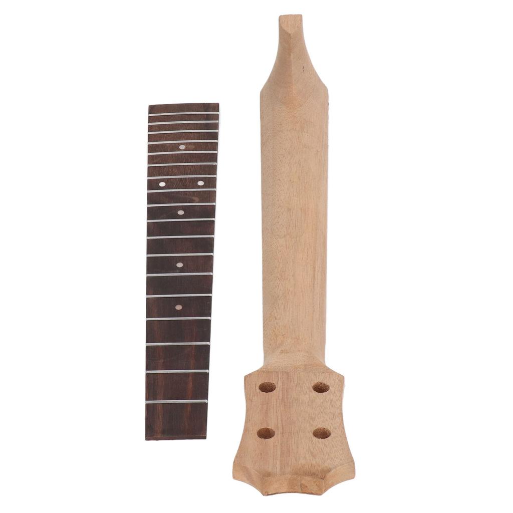 Ukulele Fretboard Neck Set Rosewood Okoume Wood Fingerboard Replacement for 4 String Musical