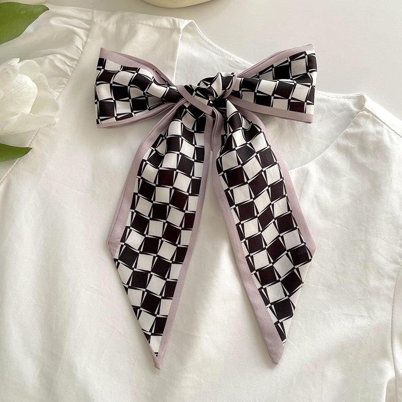 Long Silk Scarf, High-end New Versatile Hair Tie Streamer, Atmosphere Ribbon, Spring and Summer Decorative Scarf, Tied Bag Streamer