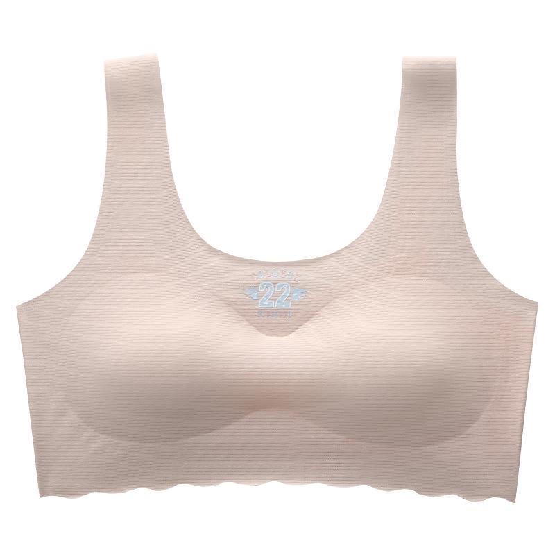 Бесшовное нижнее белье из ледяного шелка для девочек-подростков - Тонкий бюстгальтер-майка