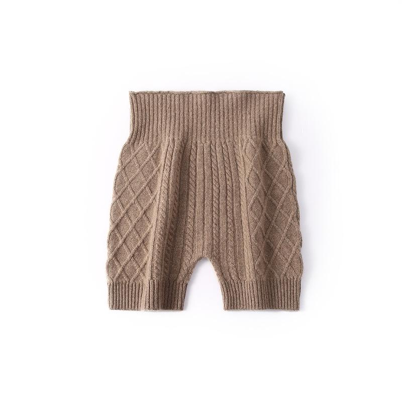 Cashmere High-Waist Knit Shorts - Women's Warm Woolen Base Layer Safety Pants