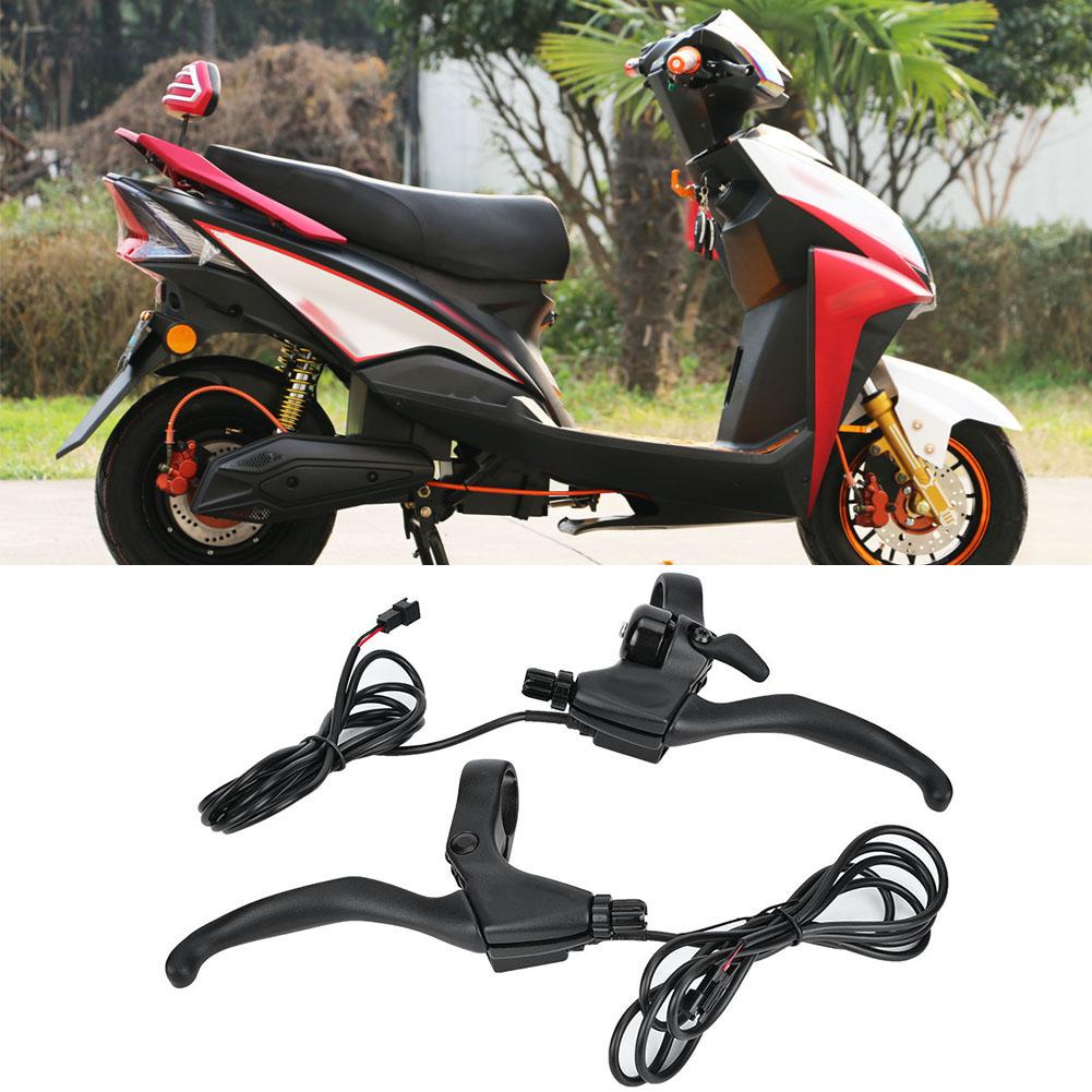 1 Pair Electric Bike Aluminum Alloy Outage Brakes Lever Grip Handle Bar Accessory Black