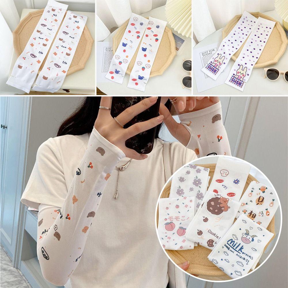 Велосипедные митенки Эластичные налокотники Женские перчатки Рукав из ледяного шелка Солнцезащитные перчатки