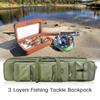 LEO Multi-Pocket 80cm/100cm XL 3-Ply Fishing Rod Reel Tote Bag Outdoor Fishing Bag Backpack Fishing Rod and Tackle Organizer Waterproof