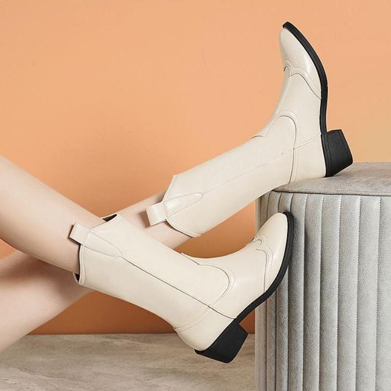 Модная обувь средней длины из коричневой кожи, женские полусапоги на среднем каблуке, черные готические туфли с удобными ботинками в стиле косплей Gyaru