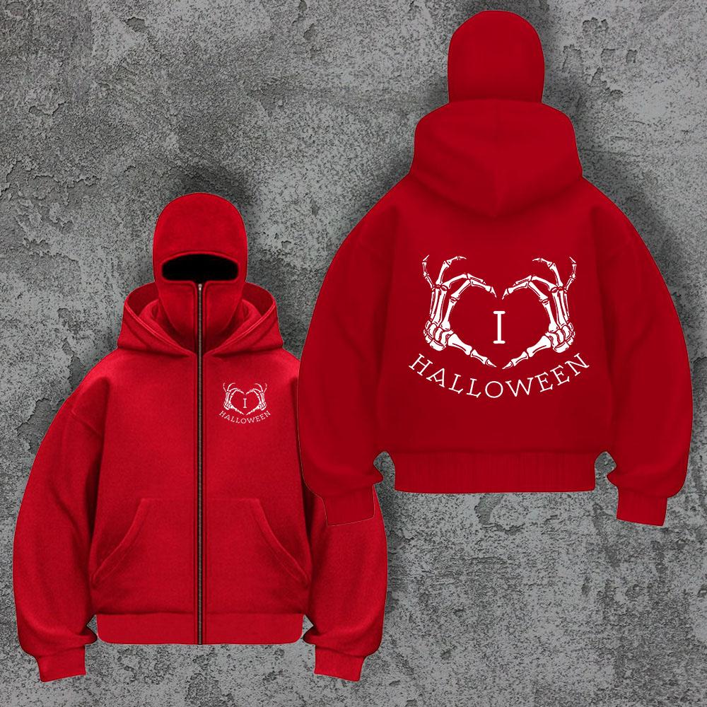 Мужское новое худи с принтом забавного узора любви, с двойным воротником и двойным капюшоном, модное, уличное, трендовое пальто