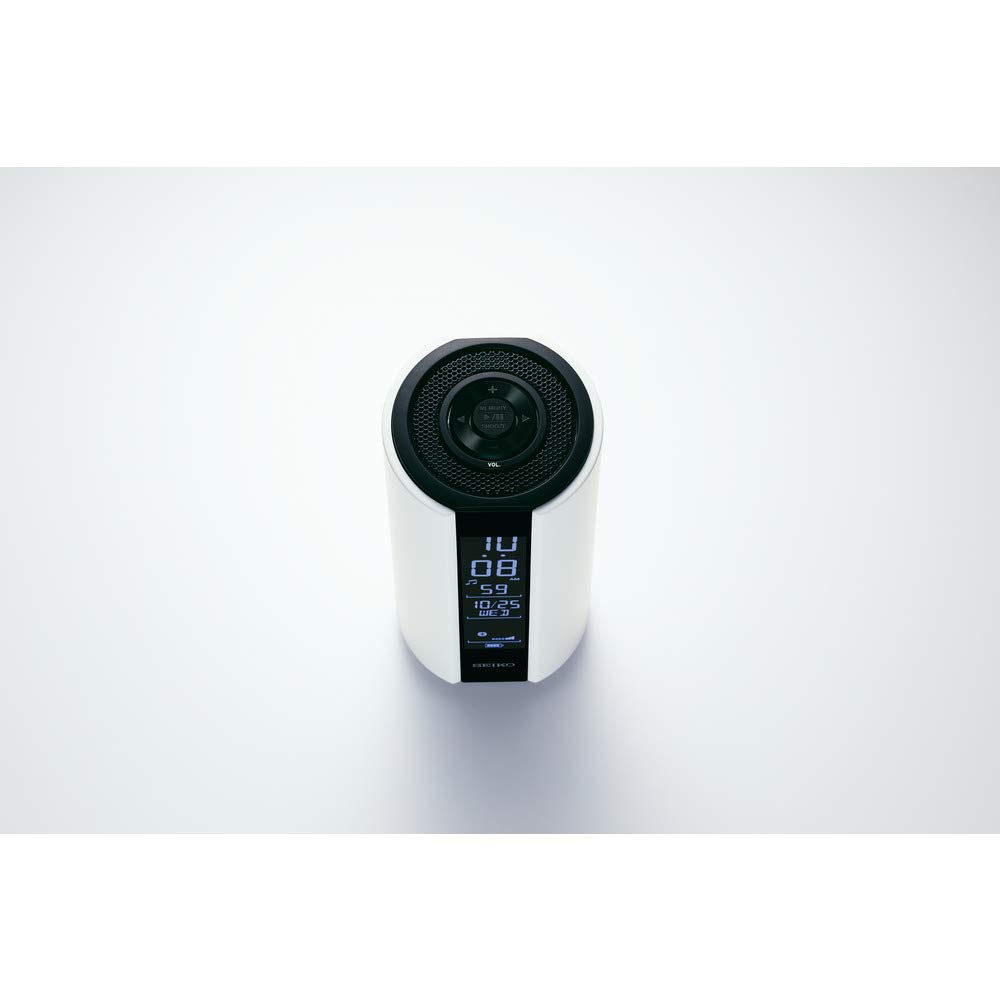 Часы-будильник Seiko, водонепроницаемые цифровые, белые, высота x ширина x глубина 6 см, SS201W, многозвуковые, 15,1 6,6