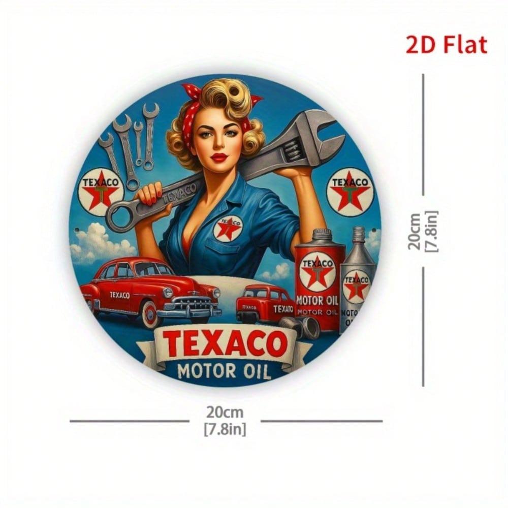 Винтажная металлическая жестяная вывеска Texaco Pin Up Girl Ретро Гараж Americana Настенное искусство