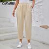 Женские повседневные брюки с эластичным поясом и карманами, летние брюки 9/10