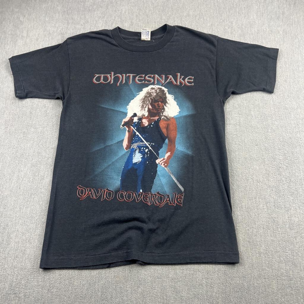 Винтажная футболка Whitesnake 1987 Concert Tour, одинарный шов, размер S, черная, сделано в США