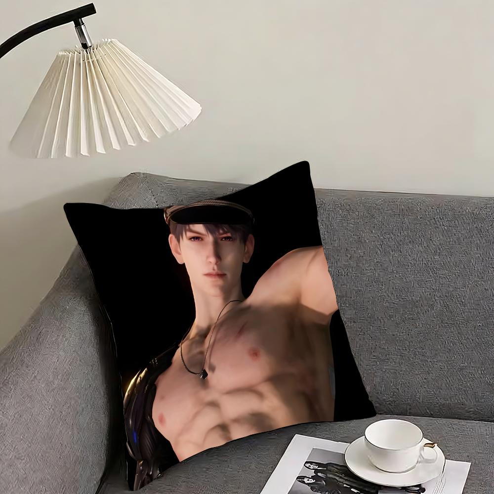 Love And Deepspace Caleb Cushion Cover Pillowcase Ultra Soft Skin Friendly Fabric Cloud Like Comfort Concealed Zipper