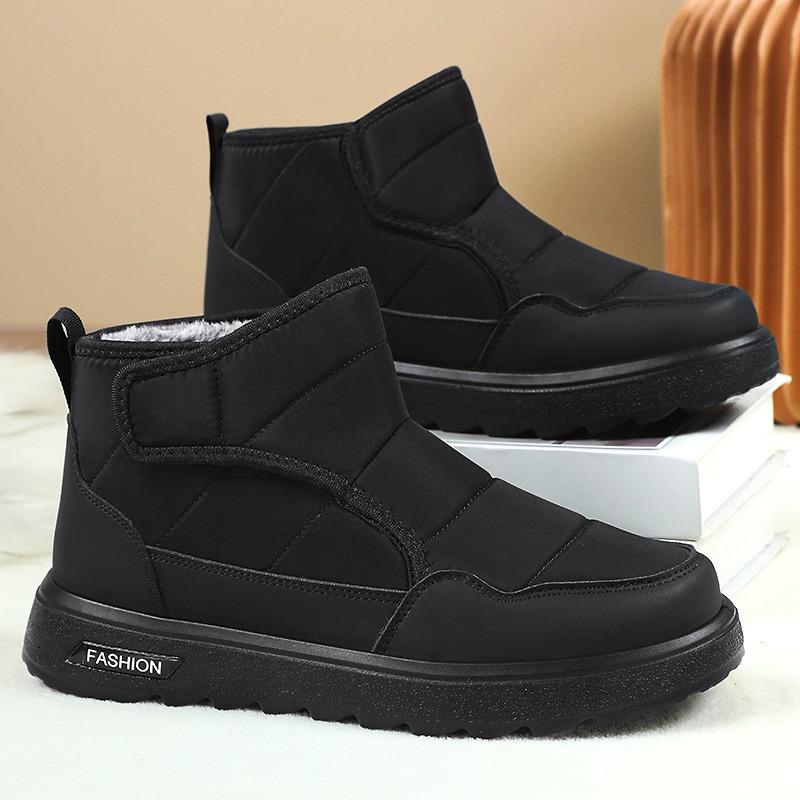 Обувь мужская новая зимняя большого размера хлопковая обувь на меху и с утолщением мужская обувь морозостойкая и теплая зимние ботинки на липучках хлопковые ботинки