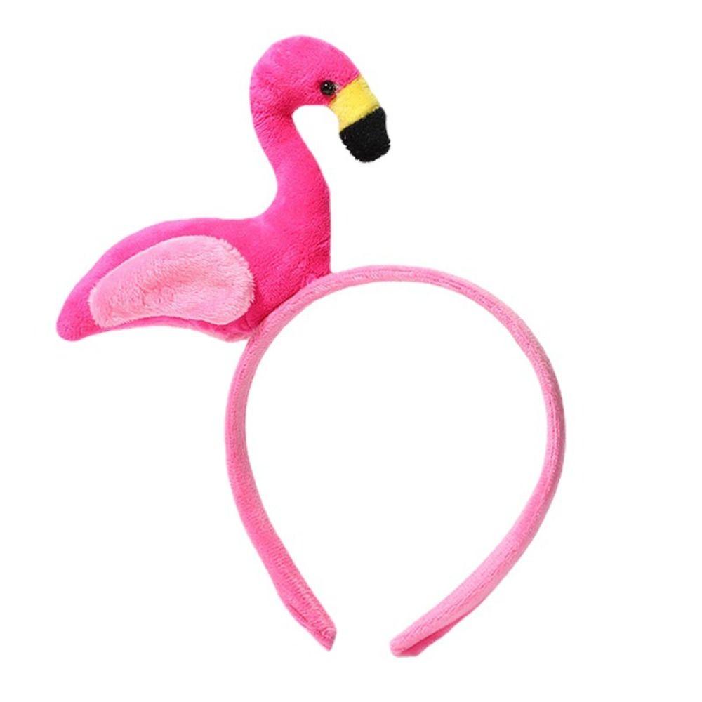 Korean Style Animal Hair Hoop Wash Face Plush Hair Hoop Cute Flamingo Headband Daily