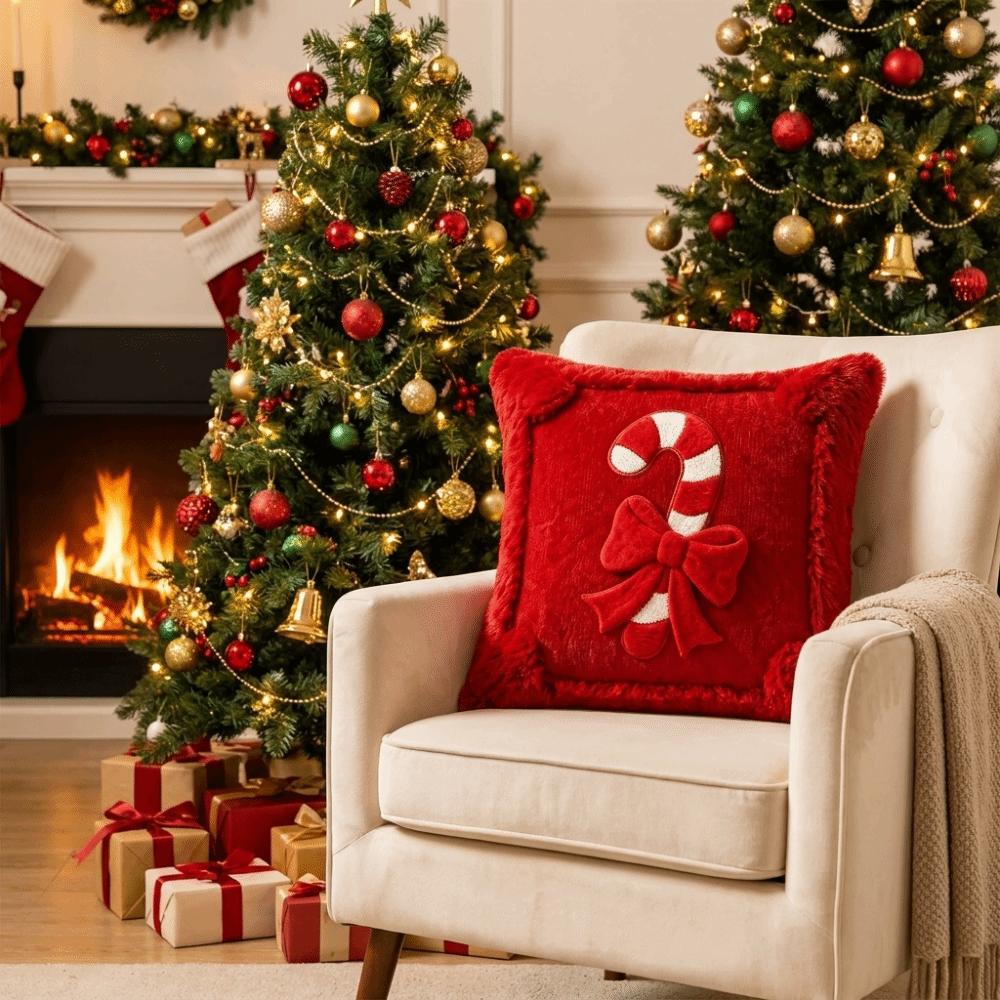 Durable Throw Pillow Cover Soft Comfortable Cushion Cover Gift Christmas Pillow Cover Winter