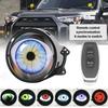 3 Inch Dynamic Devil Eye LED Car Light Headlight Assembly 6 Mode 3D Modified Eagle Eye Light With Remote Modification Kit