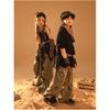Children's Personality Street Dance Hip-hop Suit Middle and Large Children Solid Color Pullover Top + Jeans Cool Handsome Two-piece Set